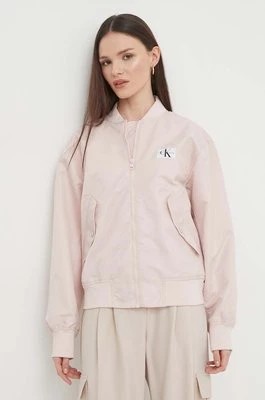 Zdjęcie produktu Calvin Klein Jeans kurtka bomber damski kolor różowy przejściowa