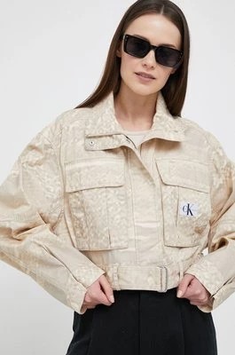 Zdjęcie produktu Calvin Klein Jeans kurtka damska kolor beżowy przejściowa