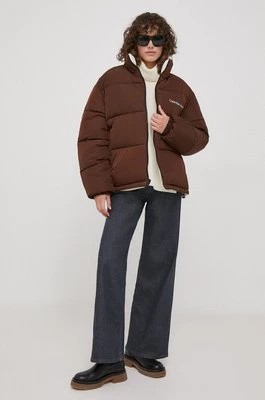 Zdjęcie produktu Calvin Klein Jeans kurtka dwustronna damska kolor beżowy zimowa oversize