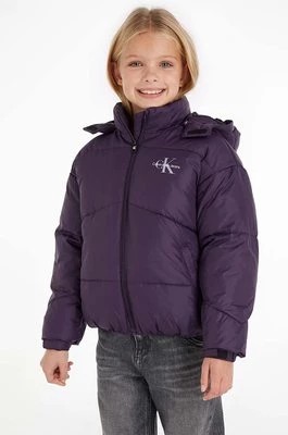 Zdjęcie produktu Calvin Klein Jeans kurtka dziecięca kolor fioletowy