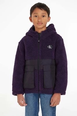Zdjęcie produktu Calvin Klein Jeans kurtka dziecięca kolor fioletowy