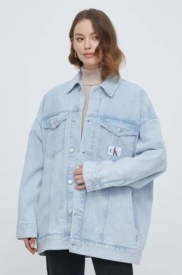 Zdjęcie produktu Calvin Klein Jeans kurtka jeansowa damska kolor niebieski przejściowa oversize