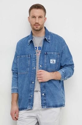 Zdjęcie produktu Calvin Klein Jeans kurtka jeansowa męska kolor niebieski przejściowa oversize