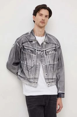 Zdjęcie produktu Calvin Klein Jeans kurtka jeansowa męska kolor szary przejściowa oversize