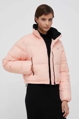 Zdjęcie produktu Calvin Klein Jeans kurtka puchowa damska kolor pomarańczowy zimowa