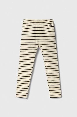 Zdjęcie produktu Calvin Klein Jeans legginsy dziecięce kolor beżowy wzorzyste