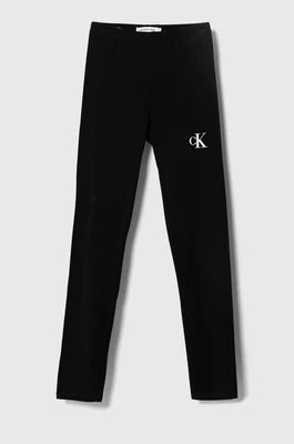 Zdjęcie produktu Calvin Klein Jeans legginsy dziecięce kolor czarny gładkie