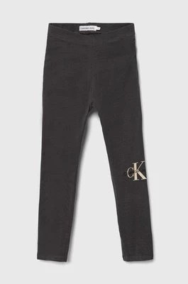 Zdjęcie produktu Calvin Klein Jeans legginsy dziecięce kolor szary z nadrukiem