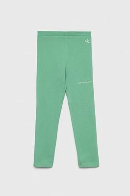 Zdjęcie produktu Calvin Klein Jeans legginsy dziecięce kolor zielony z nadrukiem