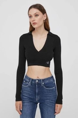 Zdjęcie produktu Calvin Klein Jeans longsleeve damski kolor czarny