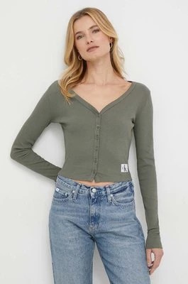 Zdjęcie produktu Calvin Klein Jeans longsleeve damski kolor zielony