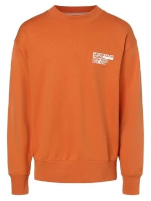 Zdjęcie produktu Calvin Klein Jeans Męska bluza nierozpinana Mężczyźni Bawełna pomarańczowy nadruk,