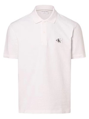 Zdjęcie produktu Calvin Klein Jeans Męska koszulka polo Mężczyźni Bawełna biały jednolity,