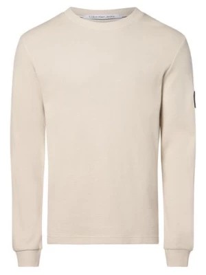 Zdjęcie produktu Calvin Klein Jeans Męska koszulka z długim rękawem Mężczyźni Bawełna beżowy jednolity,