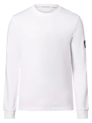 Zdjęcie produktu Calvin Klein Jeans Męska koszulka z długim rękawem Mężczyźni Bawełna biały jednolity,
