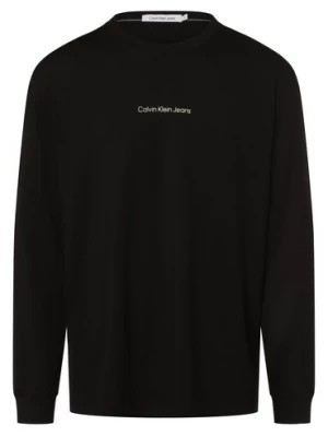 Zdjęcie produktu Calvin Klein Jeans Męska koszulka z długim rękawem Mężczyźni Bawełna czarny nadruk,