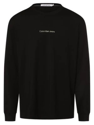 Zdjęcie produktu Calvin Klein Jeans Męska koszulka z długim rękawem Mężczyźni Bawełna czarny nadruk,