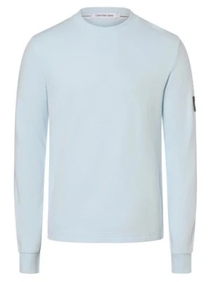 Zdjęcie produktu Calvin Klein Jeans Męska koszulka z długim rękawem Mężczyźni Bawełna niebieski jednolity,