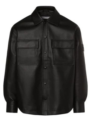 Zdjęcie produktu Calvin Klein Jeans Męska kurtka skórzana Mężczyźni Comfort Fit czarny jednolity,