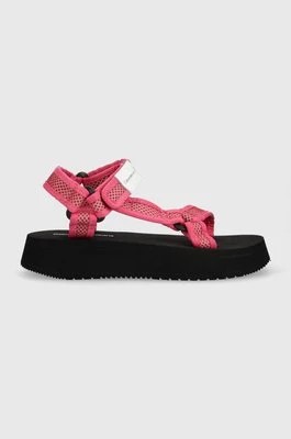 Zdjęcie produktu Calvin Klein Jeans sandały PREFRESATO SANDAL WEBBING XRAY damskie kolor różowy na platformie YW0YW00969