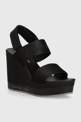 Zdjęcie produktu Calvin Klein Jeans sandały WEDGE SANDAL WEBBING IN MR kolor czarny YW0YW01360