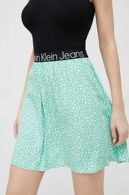 Zdjęcie produktu Calvin Klein Jeans spódnica kolor zielony mini rozkloszowana