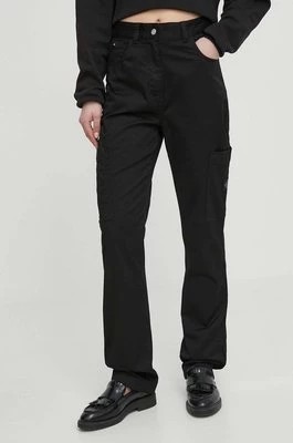 Zdjęcie produktu Calvin Klein Jeans spodnie damskie kolor czarny proste high waist
