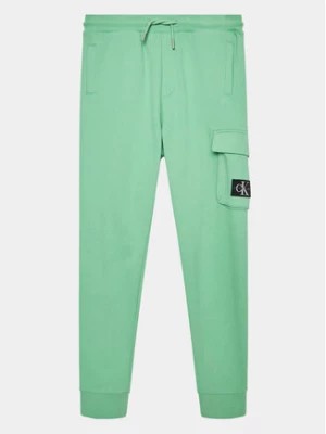 Zdjęcie produktu Calvin Klein Jeans Spodnie dresowe Badge Cargo IB0IB01600 Zielony Regular Fit