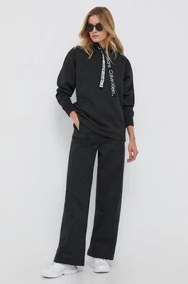 Zdjęcie produktu Calvin Klein Jeans spodnie dresowe kolor czarny gładkie
