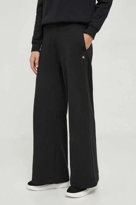 Zdjęcie produktu Calvin Klein Jeans spodnie dresowe kolor czarny proste high waist