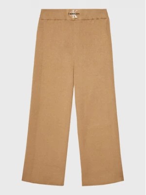 Zdjęcie produktu Calvin Klein Jeans Spodnie dzianinowe Monogram Rib IG0IG01700 Beżowy Regular Fit