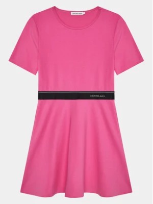 Zdjęcie produktu Calvin Klein Jeans Sukienka codzienna Logo Tape IG0IG02310 Różowy Regular Fit