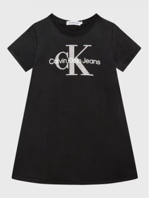 Zdjęcie produktu Calvin Klein Jeans Sukienka codzienna Monogram Metallic IG0IG01835 Czarny Regular Fit