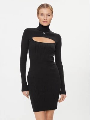 Zdjęcie produktu Calvin Klein Jeans Sukienka dzianinowa 2 In 1 Tight Ls Sweater Dress J20J222515 Czarny Slim Fit