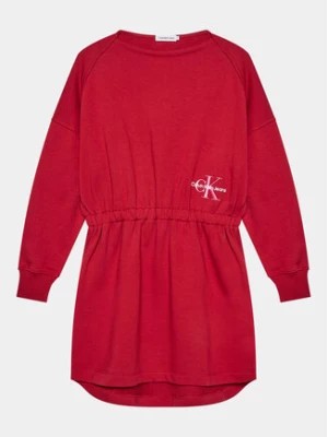 Zdjęcie produktu Calvin Klein Jeans Sukienka dzianinowa Monogram IG0IG02316 Czerwony Relaxed Fit