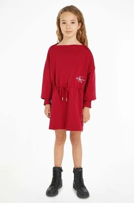 Zdjęcie produktu Calvin Klein Jeans sukienka dziecięca kolor czerwony mini rozkloszowana