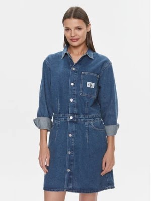 Zdjęcie produktu Calvin Klein Jeans Sukienka jeansowa Darted Denim Shirt Dress J20J222461 Granatowy Slim Fit