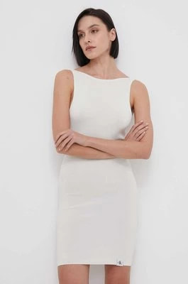 Zdjęcie produktu Calvin Klein Jeans sukienka kolor biały mini dopasowana
