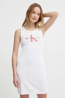 Zdjęcie produktu Calvin Klein Jeans sukienka kolor biały mini dopasowana J20J223069