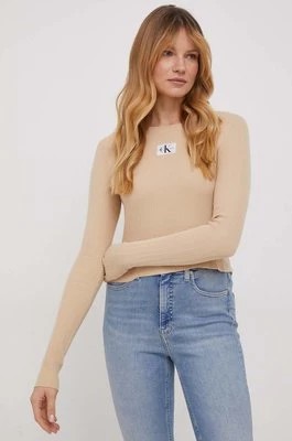 Zdjęcie produktu Calvin Klein Jeans sweter damski kolor beżowy lekki