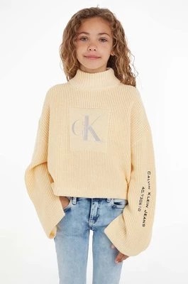 Zdjęcie produktu Calvin Klein Jeans sweter dziecięcy kolor beżowy