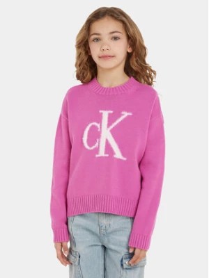 Zdjęcie produktu Calvin Klein Jeans Sweter Fluffy Monogram IG0IG02220 Różowy Regular Fit