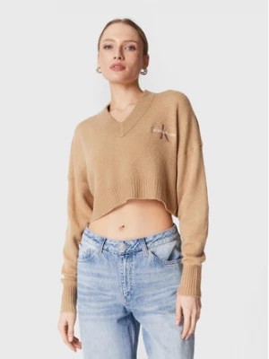 Zdjęcie produktu Calvin Klein Jeans Sweter J20J220525 Beżowy Relaxed Fit