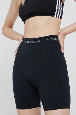 Zdjęcie produktu Calvin Klein Jeans szorty J20J219637.9BYY damskie kolor czarny gładkie high waist
