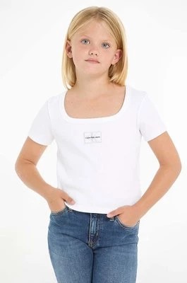Zdjęcie produktu Calvin Klein Jeans t-shirt bawełniany dziecięcy kolor biały