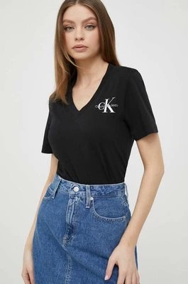 Zdjęcie produktu Calvin Klein Jeans t-shirt bawełniany kolor czarny