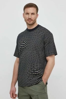 Zdjęcie produktu Calvin Klein Jeans t-shirt bawełniany męski kolor czarny wzorzysty J30J325428