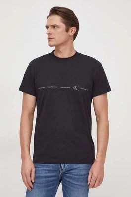 Zdjęcie produktu Calvin Klein Jeans t-shirt bawełniany męski kolor czarny z nadrukiem