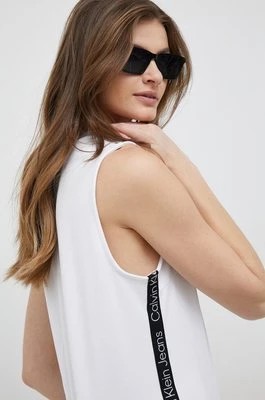 Zdjęcie produktu Calvin Klein Jeans t-shirt damski kolor biały odkryte plecy