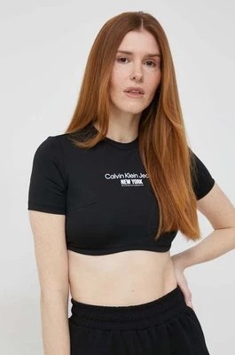 Zdjęcie produktu Calvin Klein Jeans t-shirt damski kolor czarny